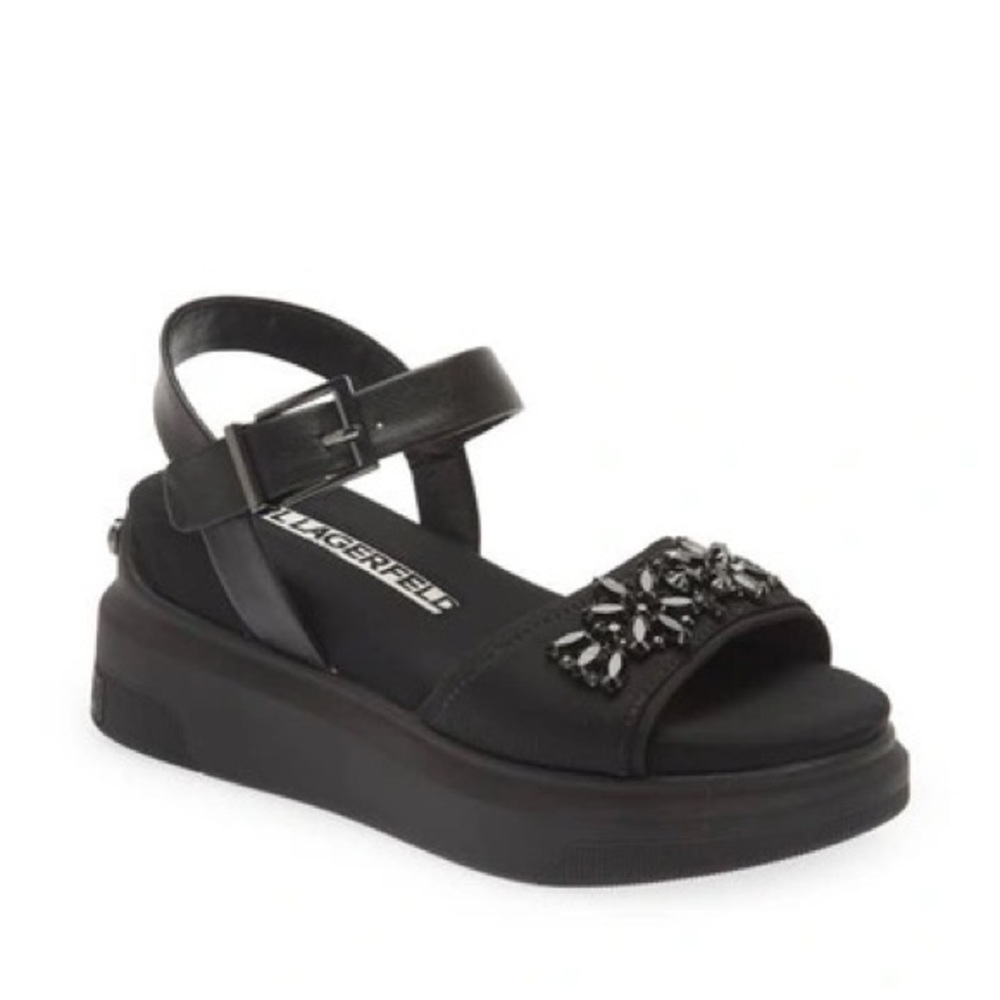 Karl Lagerfeld Tally Ankle Strap Platform Sandal